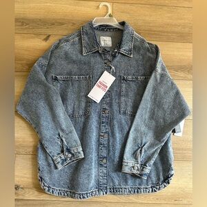 Celebrity Pink Blue Denim Shacket Women Size XL NWT